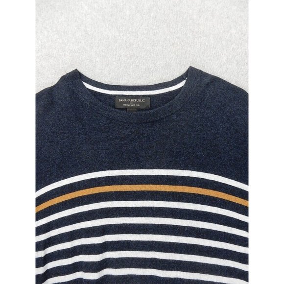 Banana Republic Premium Luxe Yarn Crew Sweater (Men's Small) Blue - Picture 2 of 11